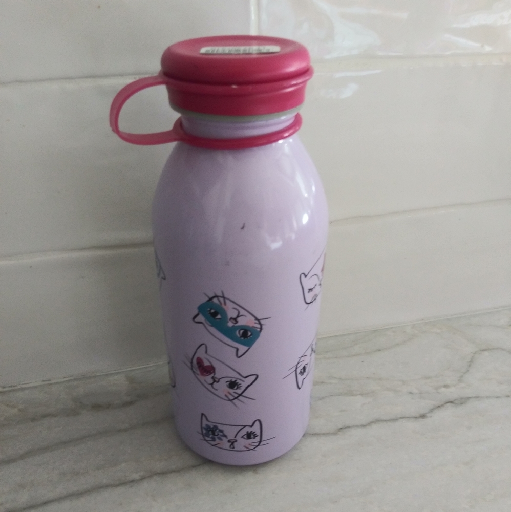 Cat & Jack purple waterbottle with cat faces on i.